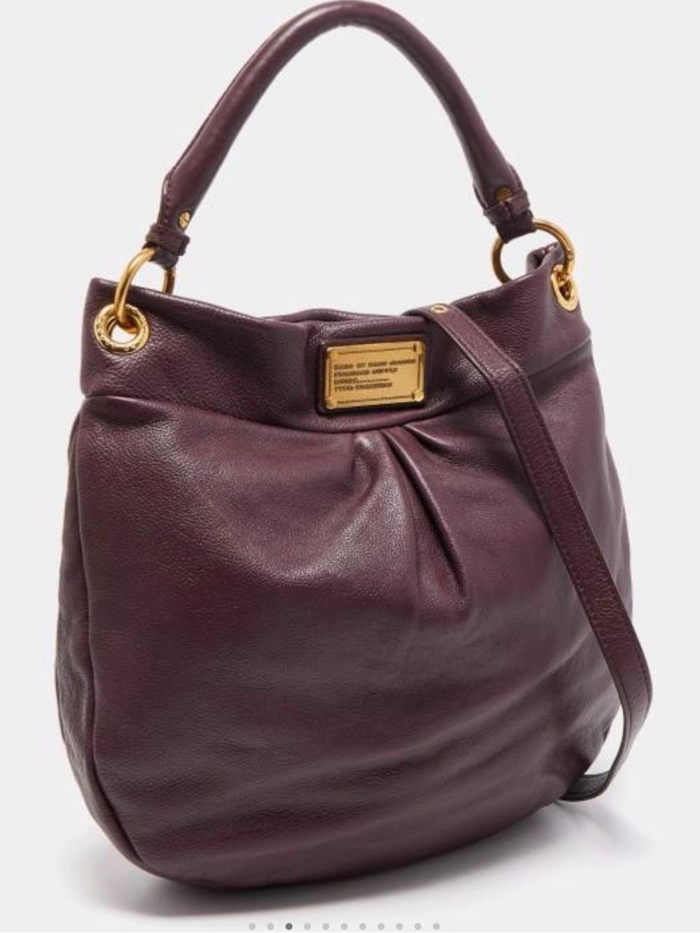 Marc by Marc Jacobs Plum Leather Hobo with Gold Hardware - Picture 3 of 6